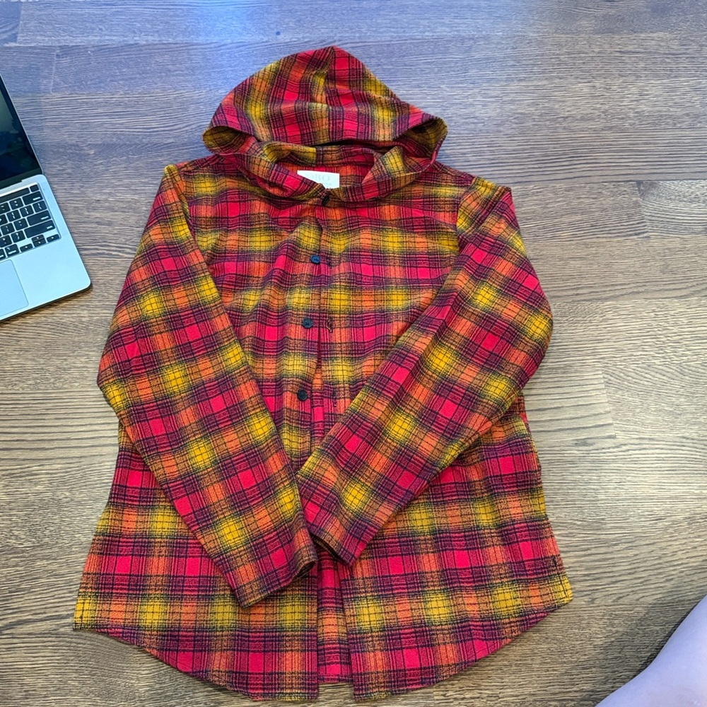 Oro Plaid Red and Yellow Men's Casual Button Down Shirt